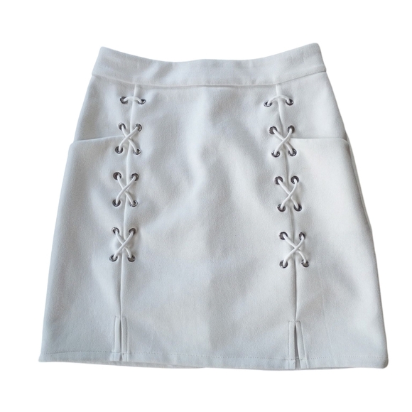 no brand Dresses & Skirts - White Lace Up Women's Mini Skirt SZ XS